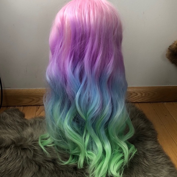 - ✨24” RAINBOW UNICORN BODY WAVY LACE FRONT WIG? main image 5